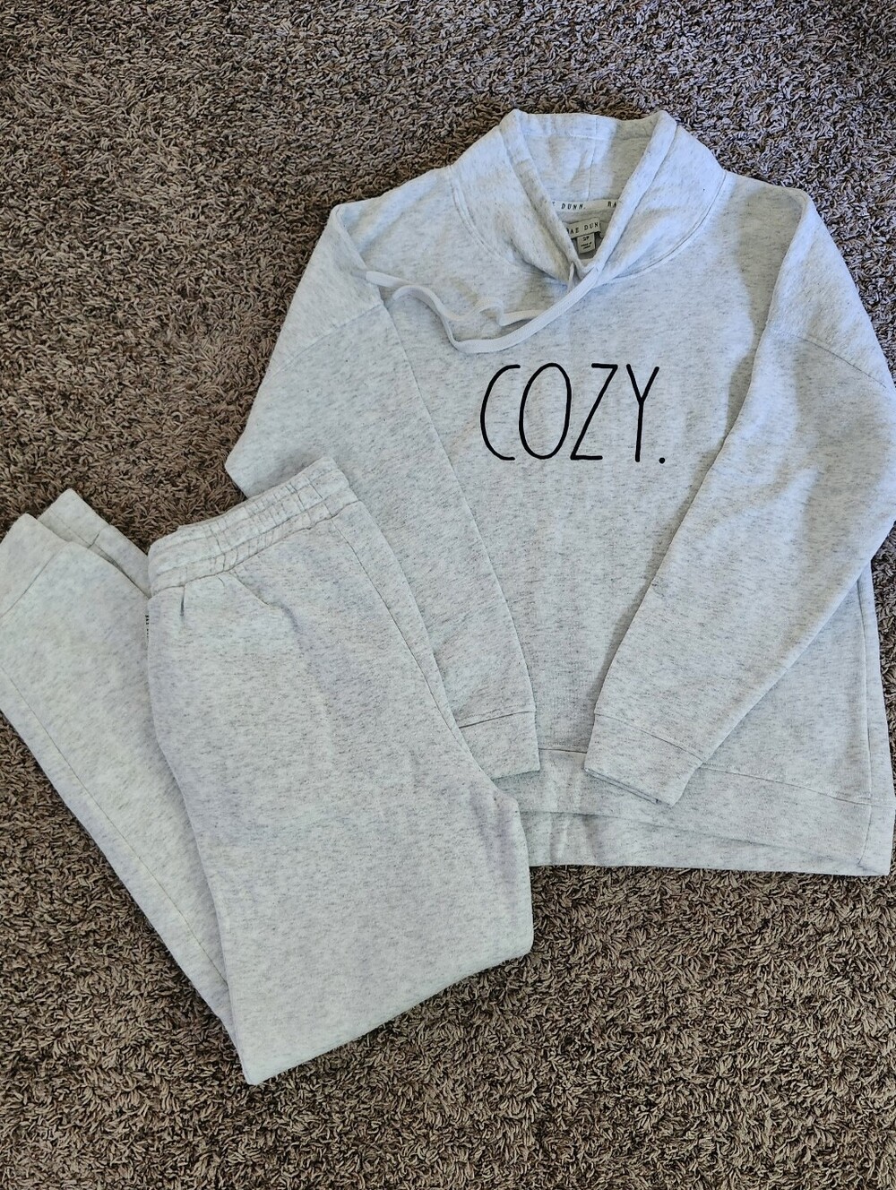 Rae Dunn Light Gray 'COZY.' Sweatshirt & Joggers Set